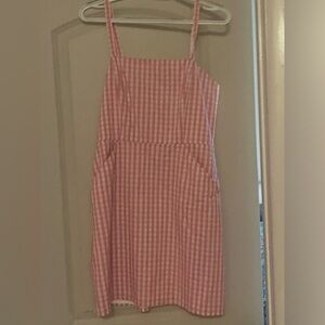 Express Pink and White Gingham Sundress dress thin straps worn once size medium